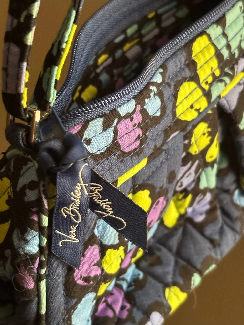 Vera Bradley Quilted Floral Crossbody Bag  10x6